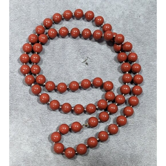 Casual Classic Brown Plastic Beaded Necklace - Picture 6 of 6